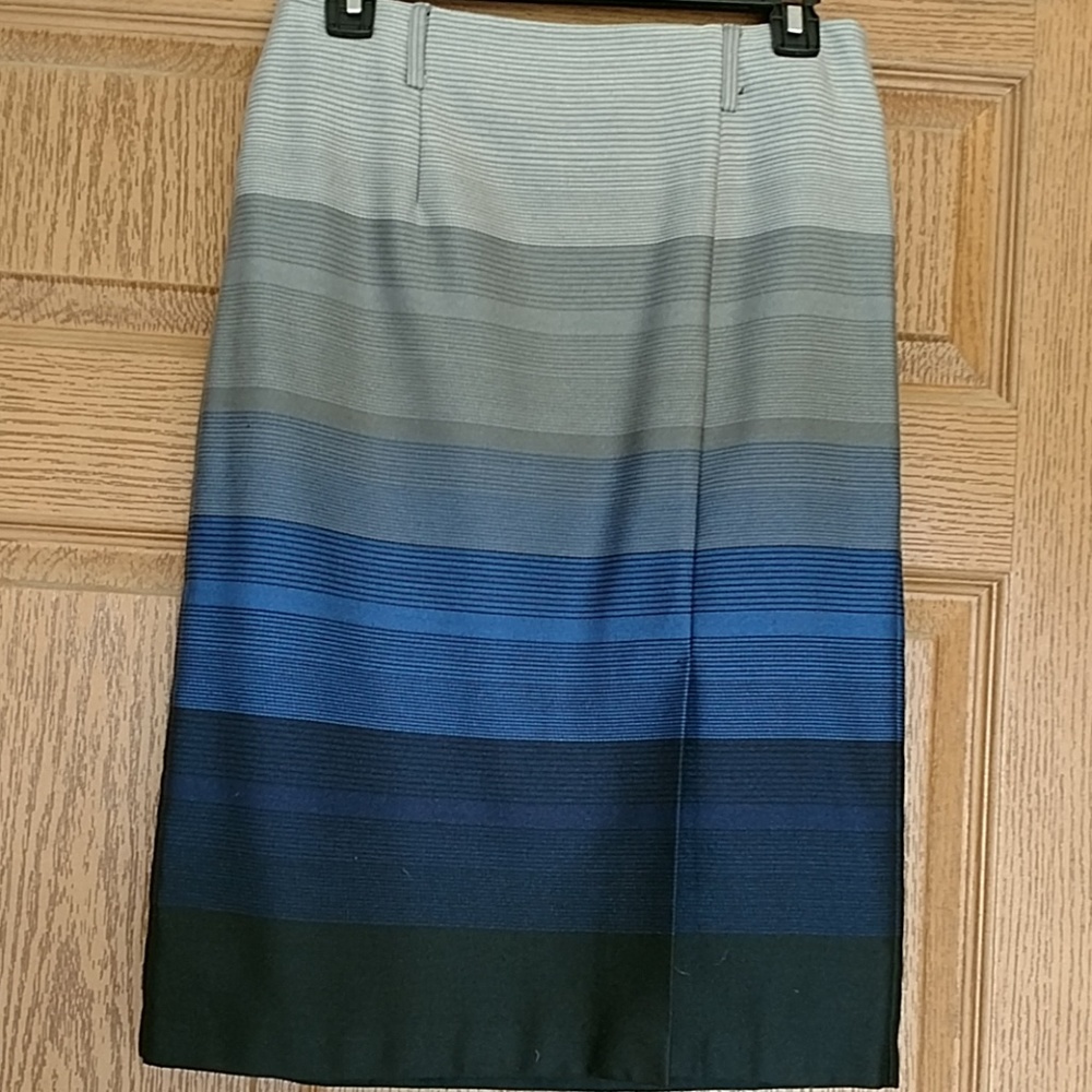 Navy Stripe Pencil Skirt